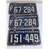 Image 2 : (3) Saskatchewan License Plates - 1962
