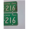 Image 2 : (2) Saskatchewan License Plates: 1969