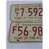 Image 2 : (2) Saskatchewan License Plates: 1973