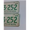 Image 2 : (2) Saskatchewan License Plates: 1968