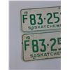 Image 3 : (2) Saskatchewan License Plates: 1968