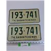 Image 1 : (2) Saskatchewan License Plates: 1974