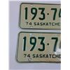 Image 2 : (2) Saskatchewan License Plates: 1974