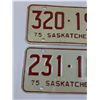 Image 2 : (2) Saskatchewan License Plates: 1975