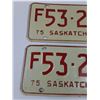 Image 2 : (2) Saskatchewan License Plates: 1975
