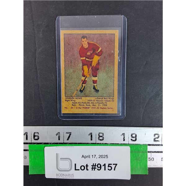 ^1950-1951 Gordon Howe Hockey Rookie Card - 2.5" x 1.75" - CANNOT GUARANTEE AUTHENTICATION