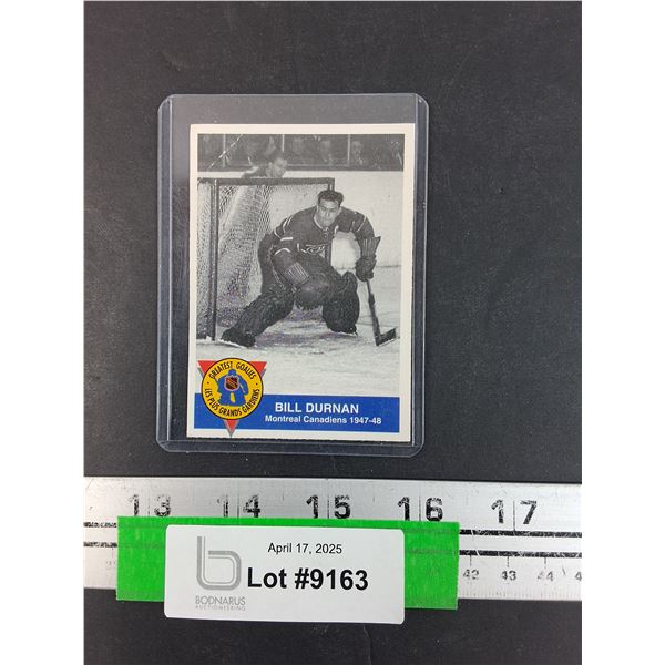 Bill Durnan NHL Record Hockey Trading Card - Greatest Goalies - Cannot Authenticate