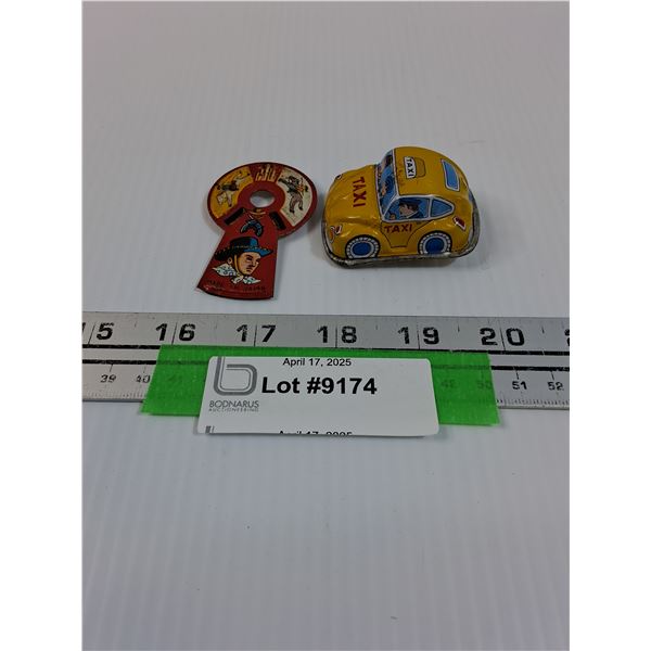 (2) Vintage Tin Childrens Toys/Noisemakers