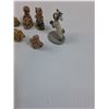 Image 4 : (9) Red Rose Figurines & (1) Disney Goat Figurine
