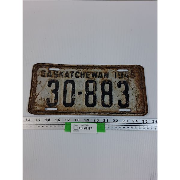 Saskatchewan License Plate - 1948