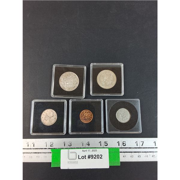 (5) Canadian Coin Collection: 1939, 1963, 1938, 1963, 1924