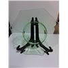 Image 4 : Uranium Glass Plate - 8" Diameter w/Stand