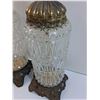 Image 5 : (2) Vintage Clear Glass & Brass End Table Lamps - 28" x 7"