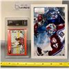 Image 1 : Patrick Roy 1991 Score #75 Graded Hockey Trading Card & NHL COA 5" x 7" Photo