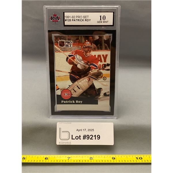 Patrick Roy 1991-92 Pro Set #125 Graded Hockey Trading Card