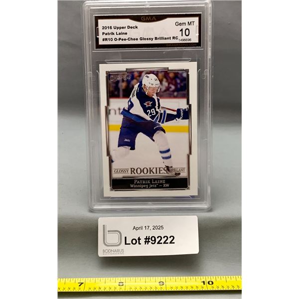 Patrick Laine Upper Deck Glossy Rookie Graded Hockey Trading Card