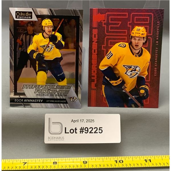 (2) Egor Afanasyev OPC & Upper Deck Rookie Cards