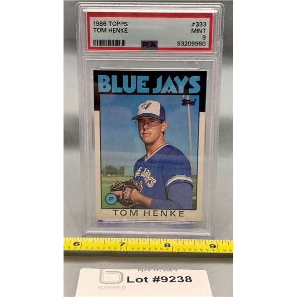 Tom Henke Toronto Blue Jays 1986 Topps Graded MLB Baseball Trading Card