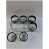 Image 3 : MCM Silver Ombre Etched Drink Glasses & Metal Caddy Set