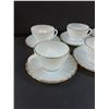 Image 2 : (6) Anchor Hocking Milk Glass Gold Rimmed Tea Cup Sets