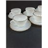 Image 2 : (6) Anchor Hocking Milk Glass Gold Rimmed Tea Cup Sets