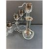 Image 4 : MCM Silver Fade Dorthy Thorpe- Style Wine Deanter Bar Set w/Chrome Caddy