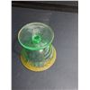 Image 4 : Uranium Glass Footed Dessert Bowl w/Gold Trim - 4" x 3.5"