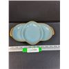 Image 1 : Fire King Delphite Blue Divided Serving Dish - 11" x 8"