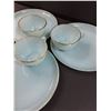 Image 2 : (3) Fire King Hostess Set in Delphite Blue (Tea Cup & Saucer Set)