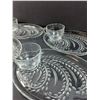 Image 3 : (4) Hostess Sets - Clear Glass Filligree Style (Tea Cup & Saucer)