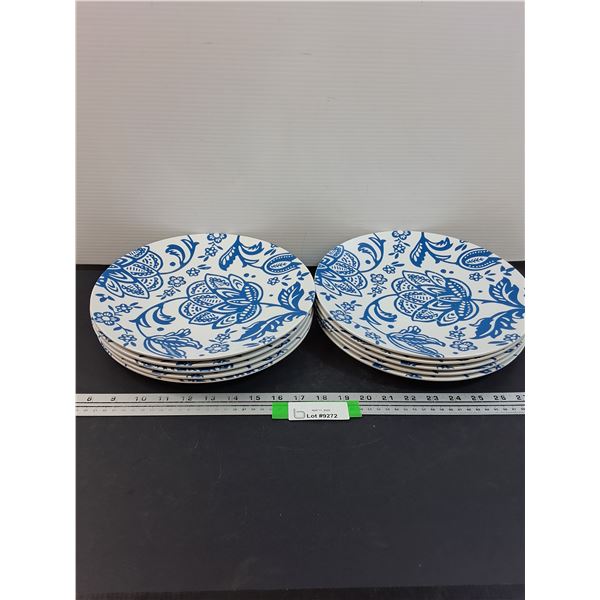 (10) Melmac Style Filigree Dinner Plates Set