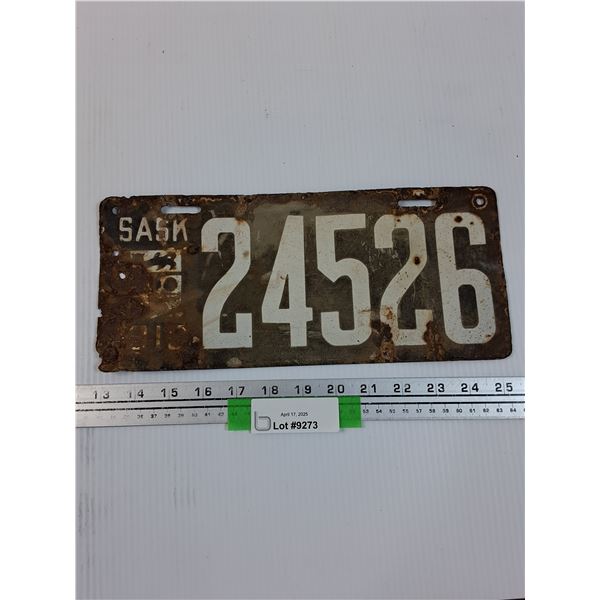 Saskatchewan License Plate - 1900's