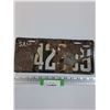 Image 1 : Saskatchewan License Plate w/1922 Tag
