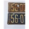 Image 2 : (2) Saskatchewan License Plate Set - 1924