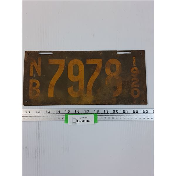 New Brunswick License Plate - 1920