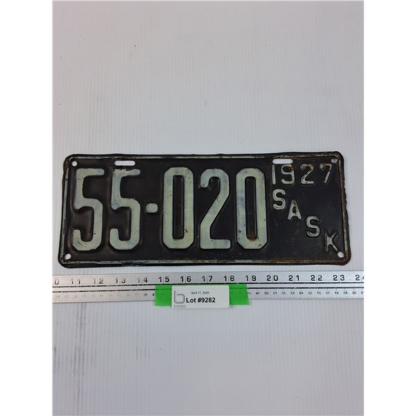 Saskatchewan License Plate - 1927