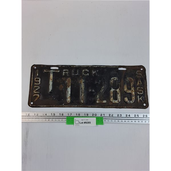 Saskatchewan License Plate - 1927 - Truck