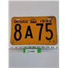 Image 1 : Ontario License Plate - 1942