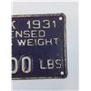 Image 3 : Saskatchewan License Plate - 1931 - Gross Weight
