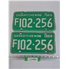 Image 1 : (2) Saskatchewan License Plate Set - 1969