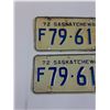 Image 2 : Saskatchewan License Plate Set - 1972