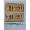 Image 1 : Saskatchewan License Plate Set - 1973