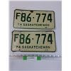 Image 1 : Saskatchewan License Plate Set - 1974