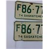 Image 2 : Saskatchewan License Plate Set - 1974