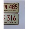 Image 3 : (2) Saskatchewan License Plate - 1975