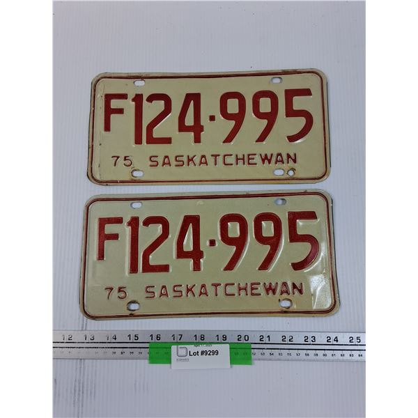 Saskatchewan License Plate Set - 1975