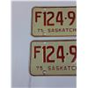 Image 2 : Saskatchewan License Plate Set - 1975