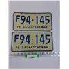 Image 1 : Saskatchewan License Plate Set - 1976