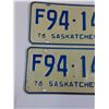 Image 2 : Saskatchewan License Plate Set - 1976