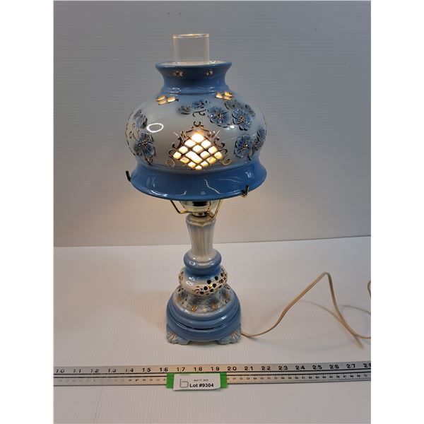 Vintage Hurricane Lamp - Works - 17" x 8"